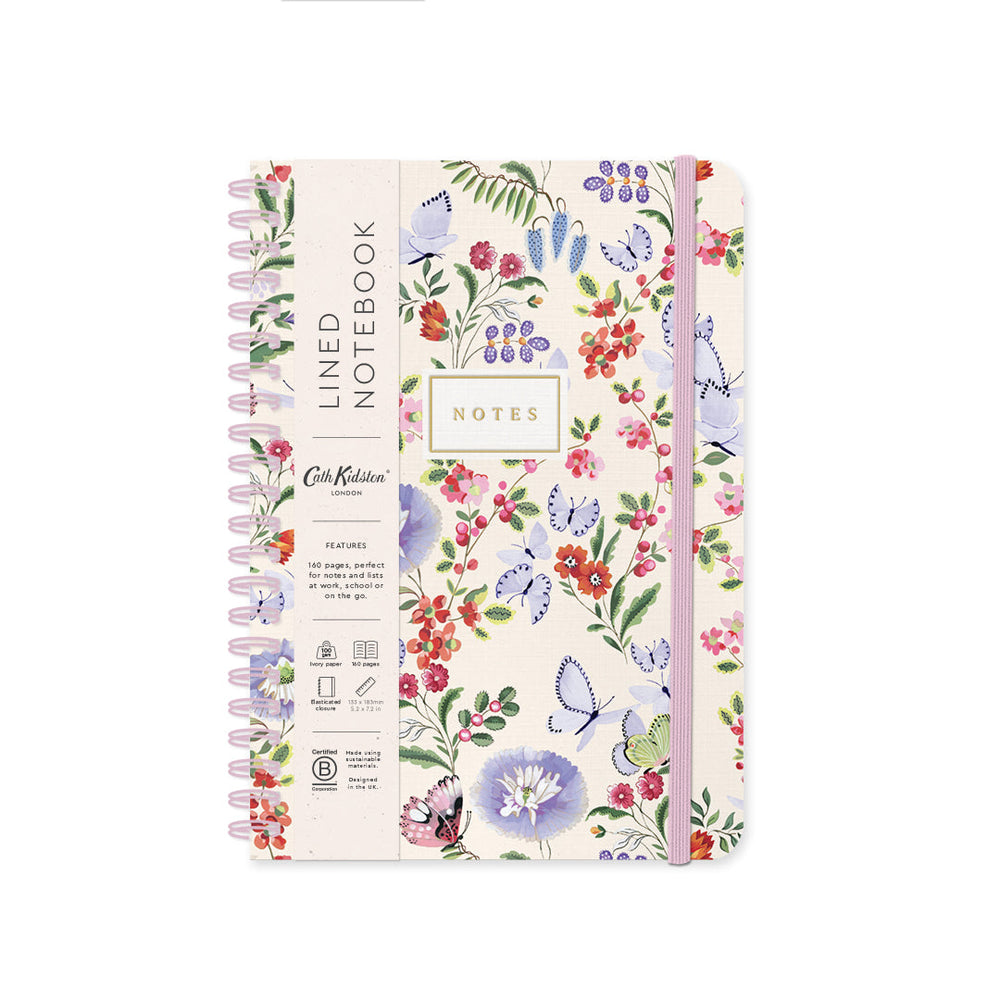 OHD Spiral Bound Notebook B6 Cath Kidston-Carnet-Ohh Deer-Cream Butterfly-Papeterie du Dôme