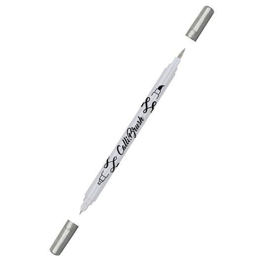 ONL Stylo Calligraphique Brush Métalique-Stylo Calligraphique-Online-Argent-Papeterie du Dôme