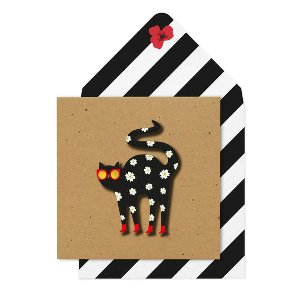PAT Carte Tache-Carterie-Patchwork-Daisy Cat-Papeterie du Dôme