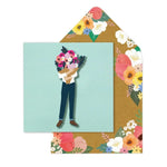 PAT Carte Tache-Carterie-Patchwork-Man with Flowers-Papeterie du Dôme