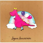 PAT Carte Tache-Carterie-Patchwork-Pink Dinosaur-Papeterie du Dôme