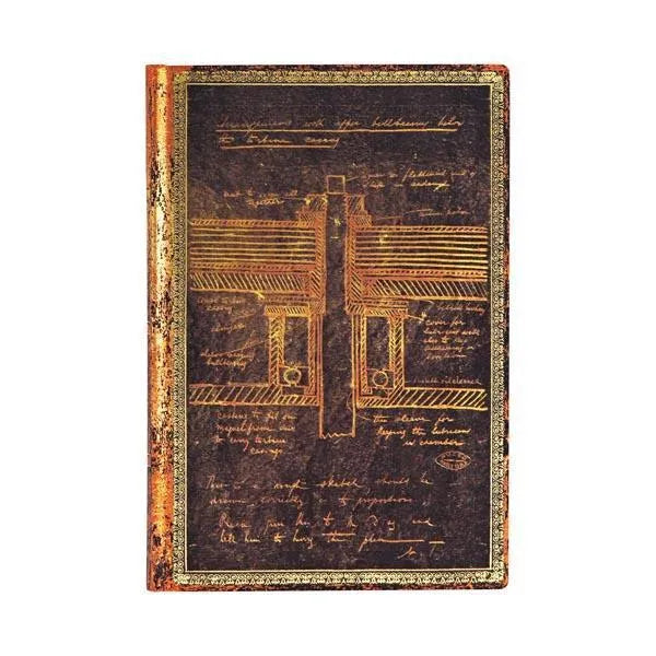 PBKS Carnet Mini Flexis Souple 208p Ligné-Carnet-Paperblanks-Tesla, Croquis d'une Turbine-Papeterie du Dôme