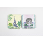 PDA Magnet L'après-midi Set 2-Aimants-Pansydaisy-Tour Eiffel / Arc de Triomphe bleu-Papeterie du Dôme