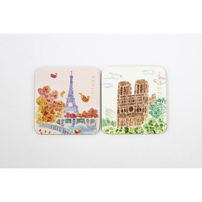 PDA Magnet L'après-midi Set 2-Aimants-Pansydaisy-Tour Eiffel / Notre-dame-Papeterie du Dôme