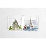 PDA Magnet L'après-midi Set 2-Aimants-Pansydaisy-Tour Eiffel / Sacré Cœur-Papeterie du Dôme