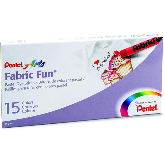 PTL FabricFun Boîte 15 Pastels-Pastel-Pentel-Papeterie du Dôme