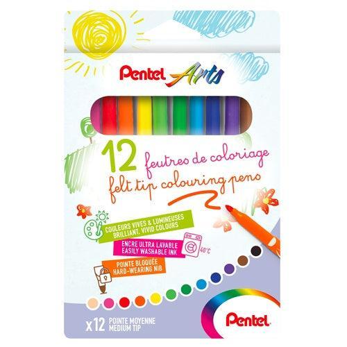 PTL PentelArts Boîte 12 Feutres Ultra-lavable-Boîte à Feutres-Pentel-Papeterie du Dôme