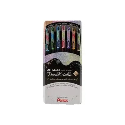 PTL Pochette 7 DualMetallic Stylo Roller-Stylo Roller-Pentel-Papeterie du Dôme