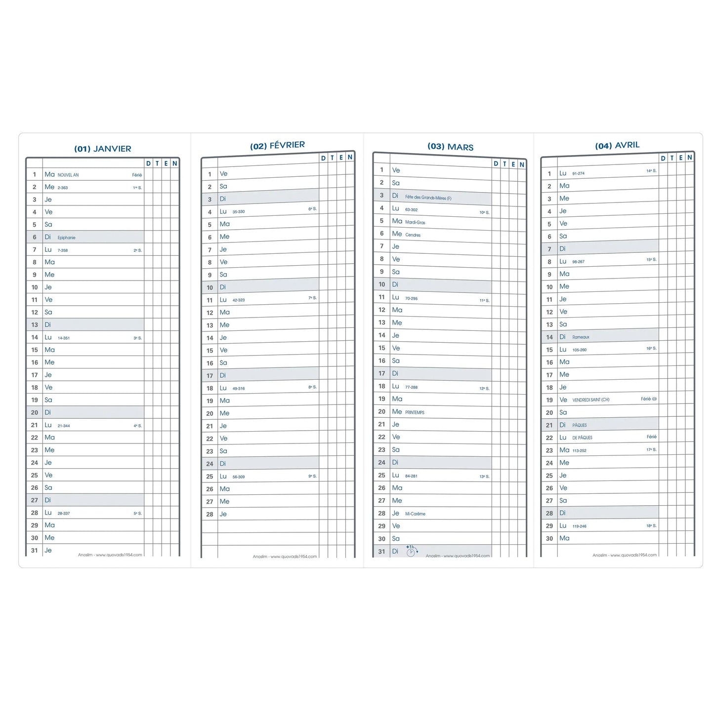QVD Agenda Anoslim Impala-Agenda-Quo Vadis-Papeterie du Dôme