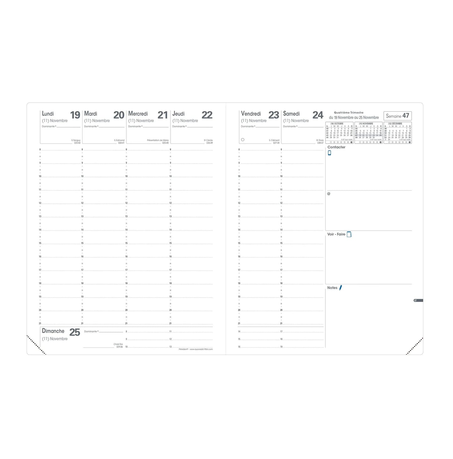 QVD Agenda Président Impala-Agenda-Quo Vadis-Papeterie du Dôme
