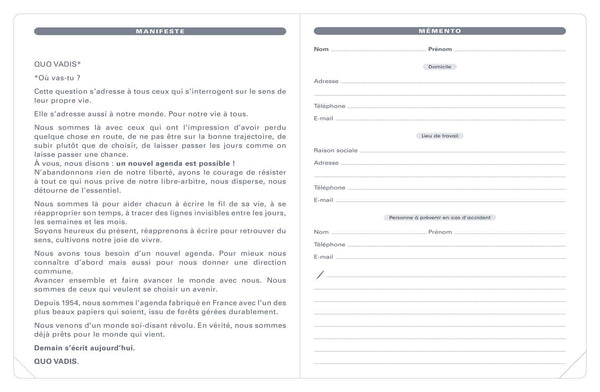 QVD Recharge Agenda Président-Recharge Agenda-Quo Vadis-Papeterie du Dôme