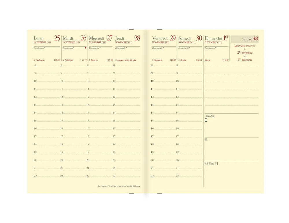 QVD Recharge Agenda Randonnée Prestige-Recharge Agenda-Quo Vadis-Papeterie du Dôme