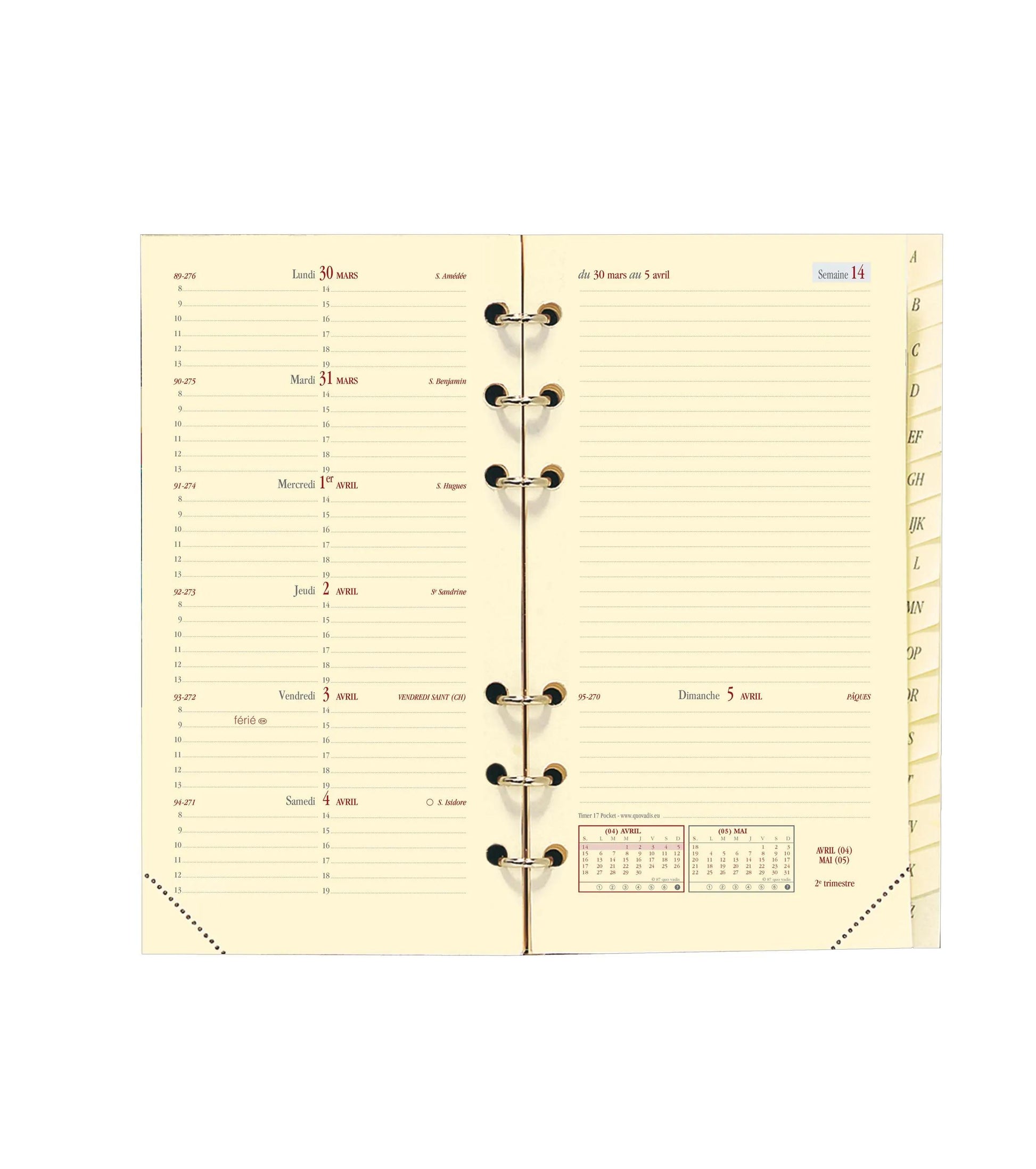 QVD Recharge Agenda Timer 17 Agenda et Notes-Recharge Agenda-Quo Vadis-Papeterie du Dôme