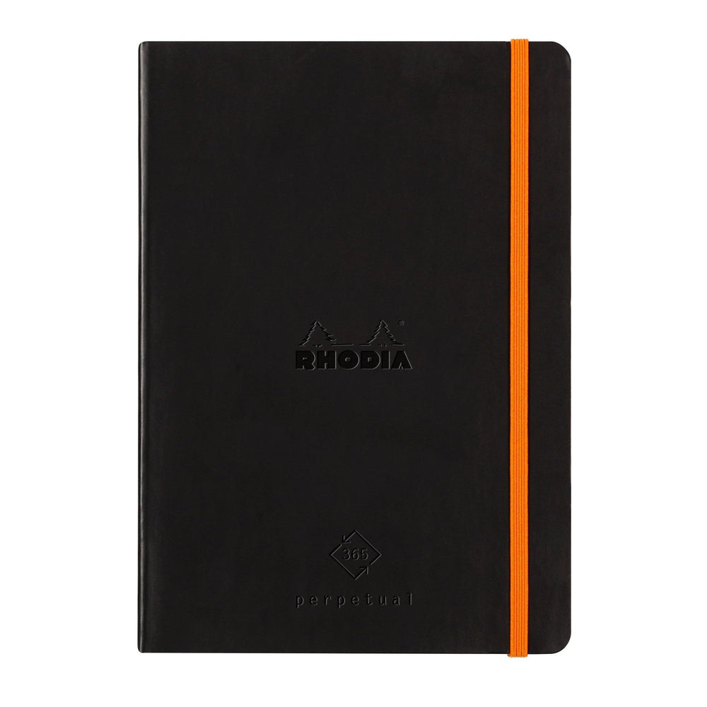 RHD Agenda Perpétuel Rhodiarama A5-Agenda-Rhodia-Noir-Papeterie du Dôme