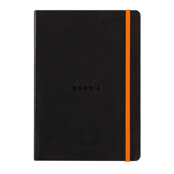 RHD Agenda Perpétuel Rhodiarama A5-Agenda-Rhodia-Noir-Papeterie du Dôme