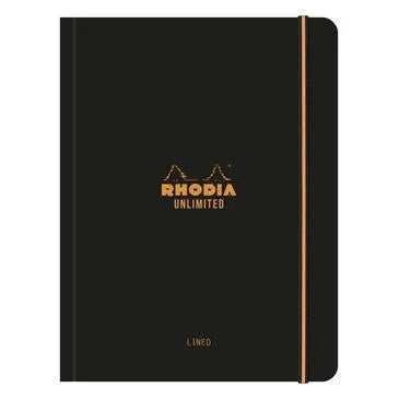 RHD Cahier Unlimited A5+ Ligné Détachable Couverture Noire 120p-Cahier-Rhodia-Ligné-Papeterie du Dôme