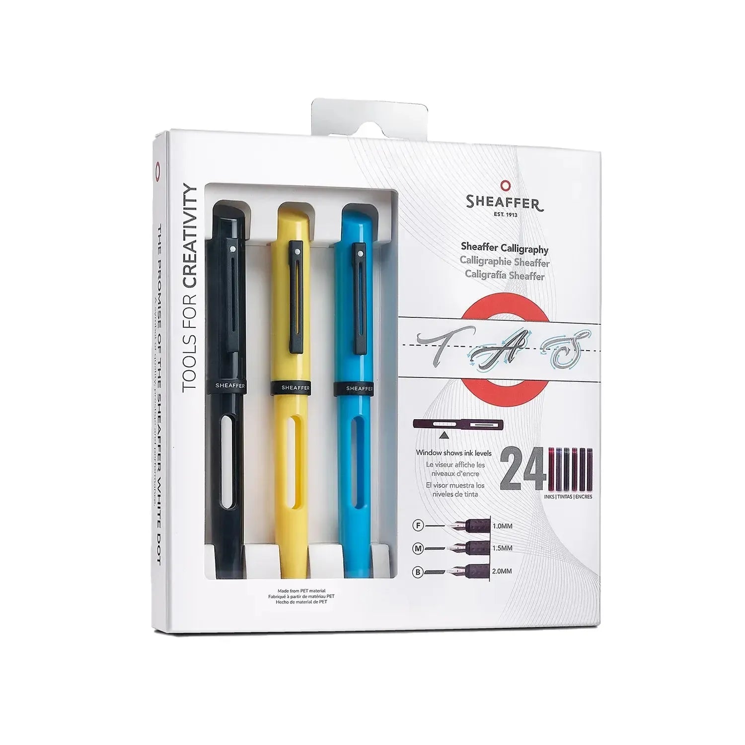 SHF Calligraphique Noir Bleu Jaune Stylo Plume-Stylo Plume-Sheaffer-Papeterie du Dôme