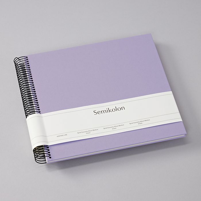 SMK Album Photo Spirale Medium Economy-Album Photo-Semikolon-23 x 22.3 cm-Lilac silk-Crème-Papeterie du Dôme