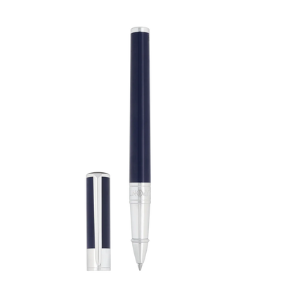 STD Initial Bleu Chromé Stylo Roller-Stylo Roller-S.T. Dupont-Papeterie du Dôme