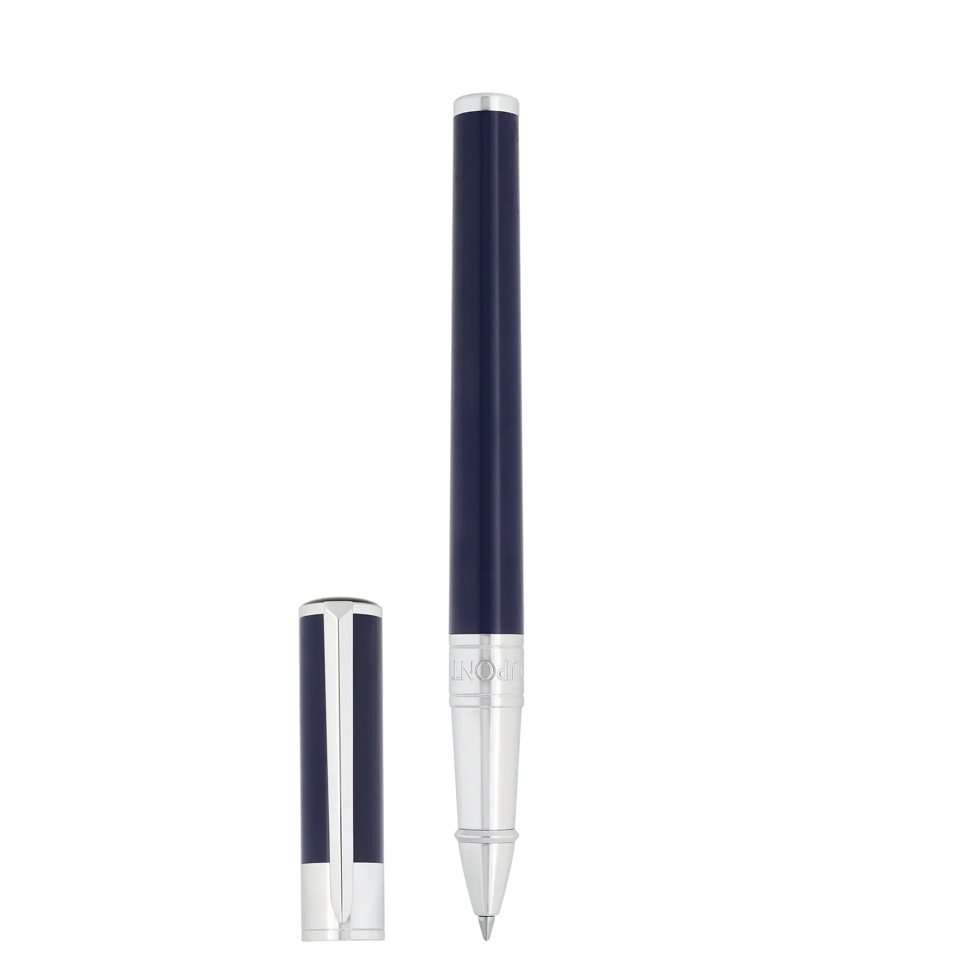 STD Initial Bleu Chromé Stylo Roller-Stylo Roller-S.T. Dupont-Papeterie du Dôme