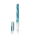 STD Initial Géode Bleu Chrome Stylo Roller-Stylo Roller-S.T. Dupont-Papeterie du Dôme