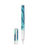 STD Initial Géode Bleu Chrome Stylo Roller-Stylo Roller-S.T. Dupont-Papeterie du Dôme