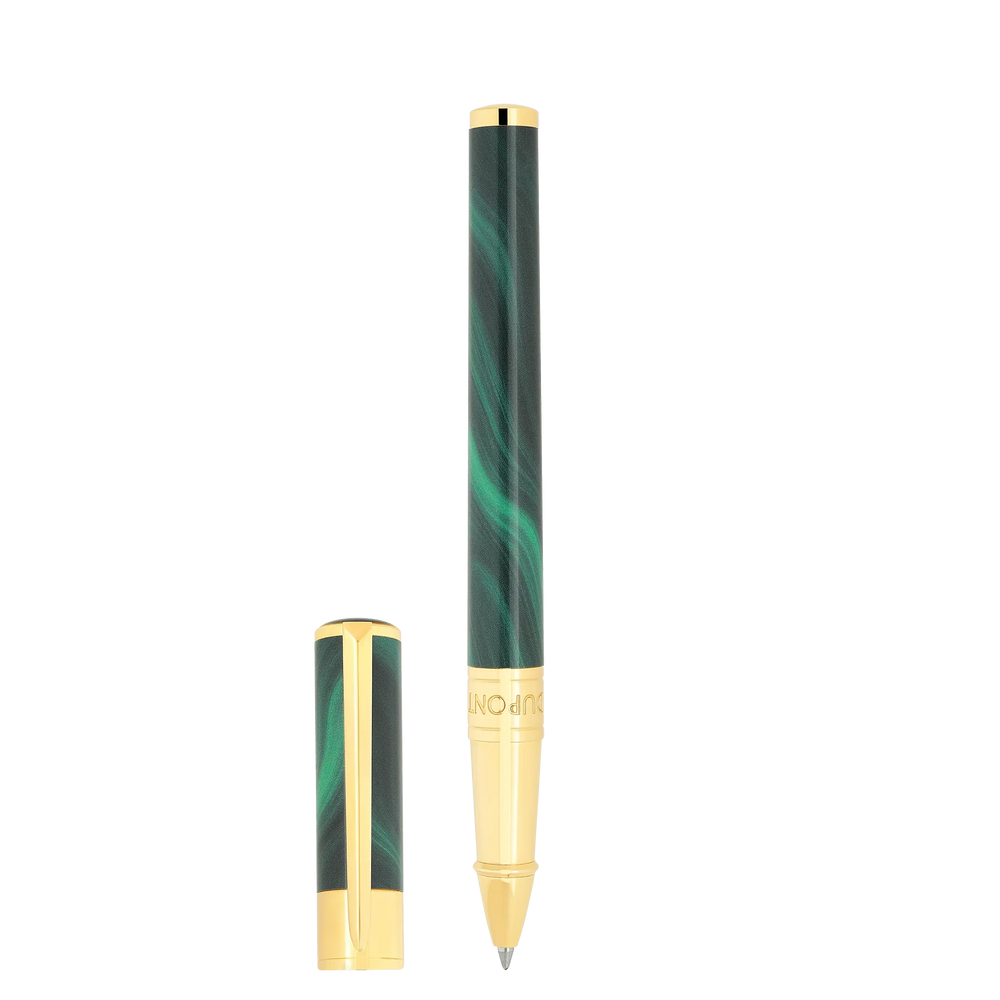 STD Initial Géode Vert Doré Stylo Roller-Stylo Roller-S.T. Dupont-Papeterie du Dôme