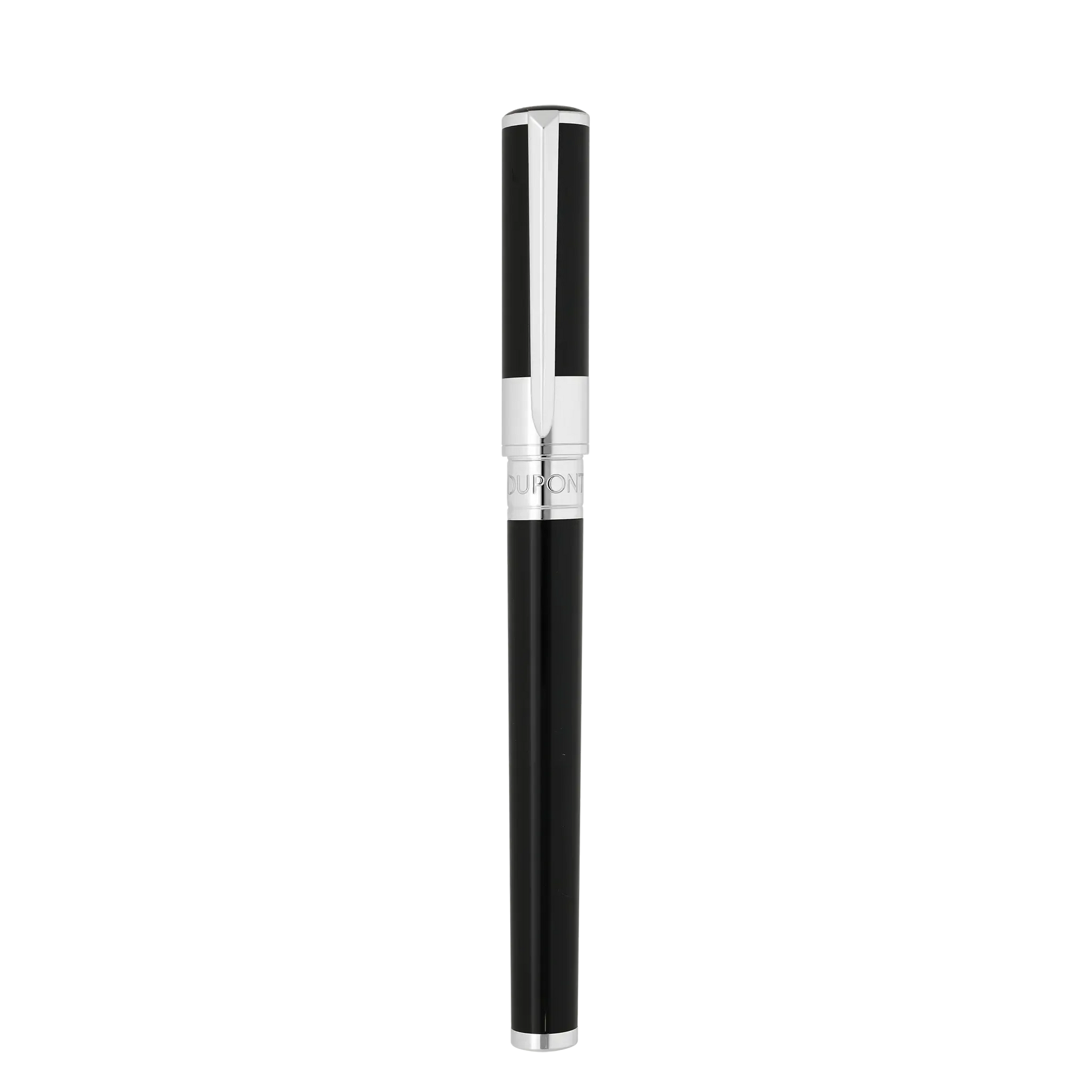 STD Initial Noir Chromé Stylo Plume-Stylo Plume-S.T. Dupont-Papeterie du Dôme