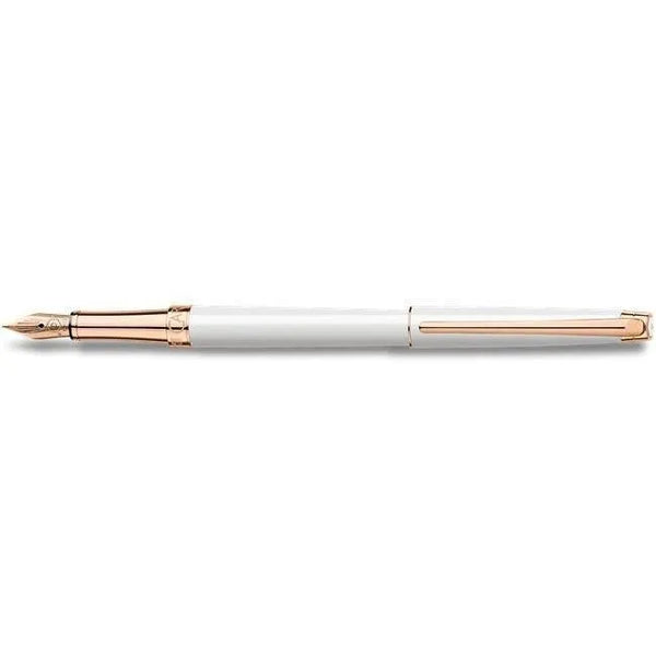 Stylo Plume Caran d'Ache Léman Slim Blanc Or Rose-Stylo Plume-Caran d'Ache-Papeterie du Dôme