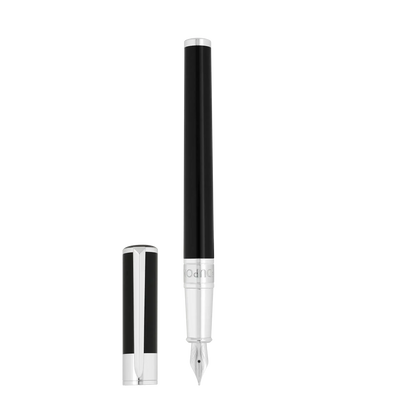 Stylo Plume S.T. Dupont Initial Noir Chromé-Stylo Plume-S.T. Dupont-Papeterie du Dôme
