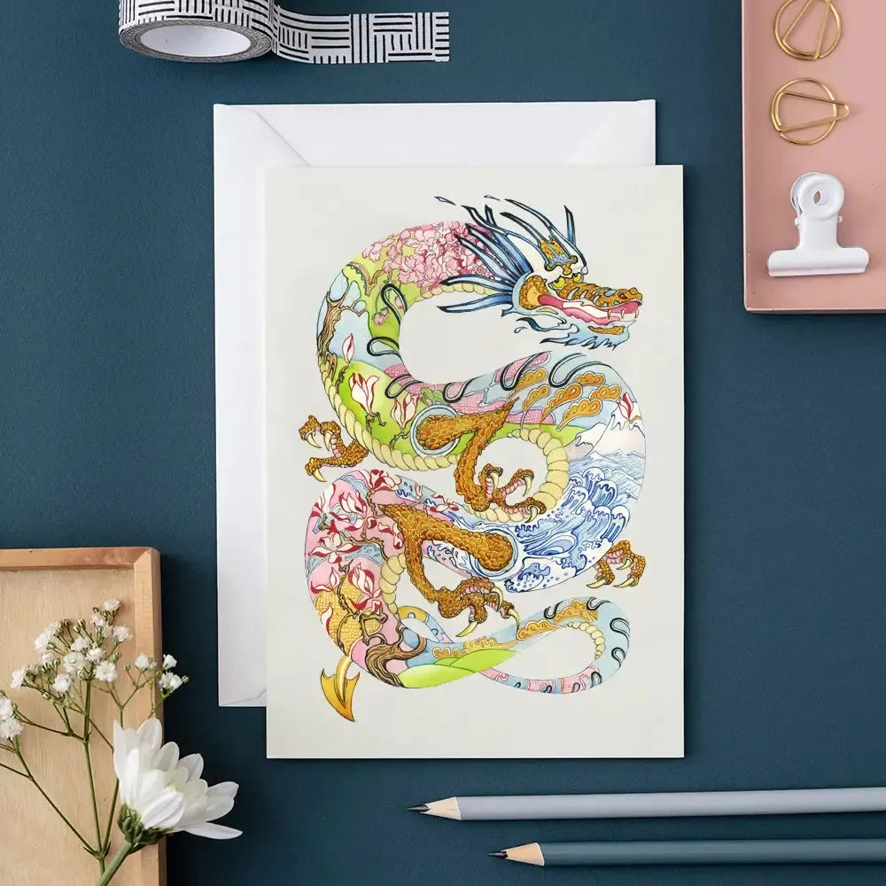 TDM Carte Double-Carterie-The DM Collection-Dragon-Papeterie du Dôme