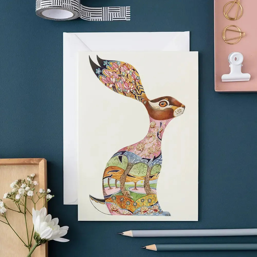 TDM Carte Double-Carterie-The DM Collection-Pink Hare-Papeterie du Dôme