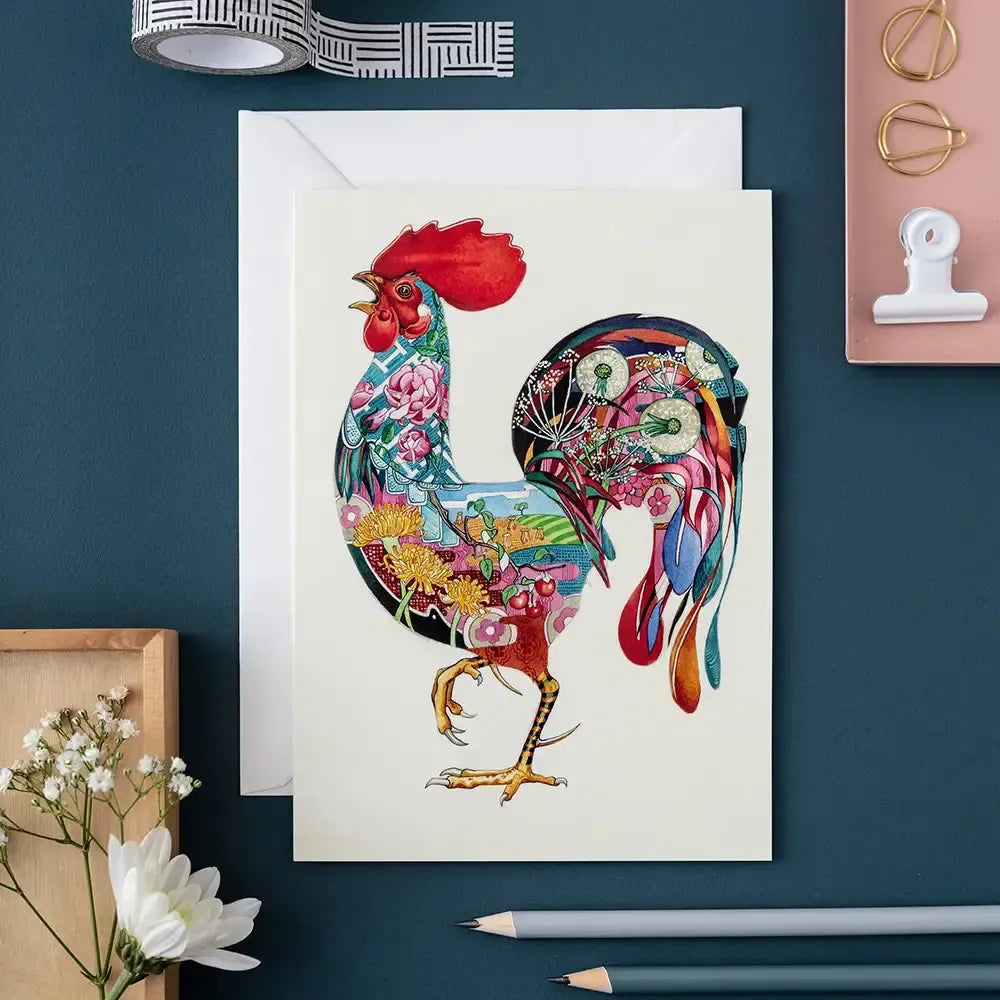 TDM Carte Double-Carterie-The DM Collection-Rooster-Papeterie du Dôme