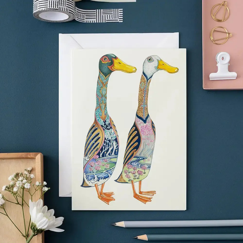 TDM Carte Double-Carterie-The DM Collection-Runner Ducks-Papeterie du Dôme