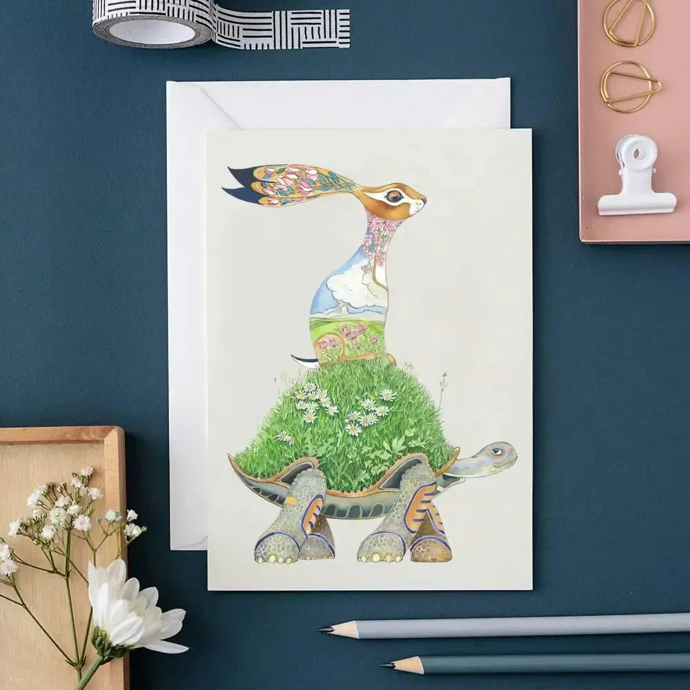TDM Carte Double-Carterie-The DM Collection-Tortoise and the Hare-Papeterie du Dôme