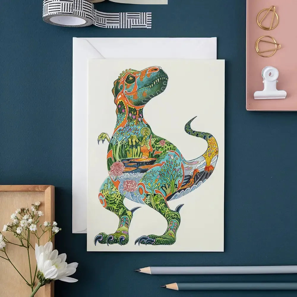 TDM Carte Double-Carterie-The DM Collection-Tyrannosaurus Rex-Papeterie du Dôme