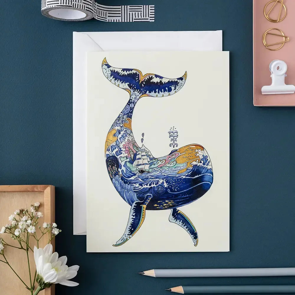 TDM Carte Double-Carterie-The DM Collection-Whale-Papeterie du Dôme