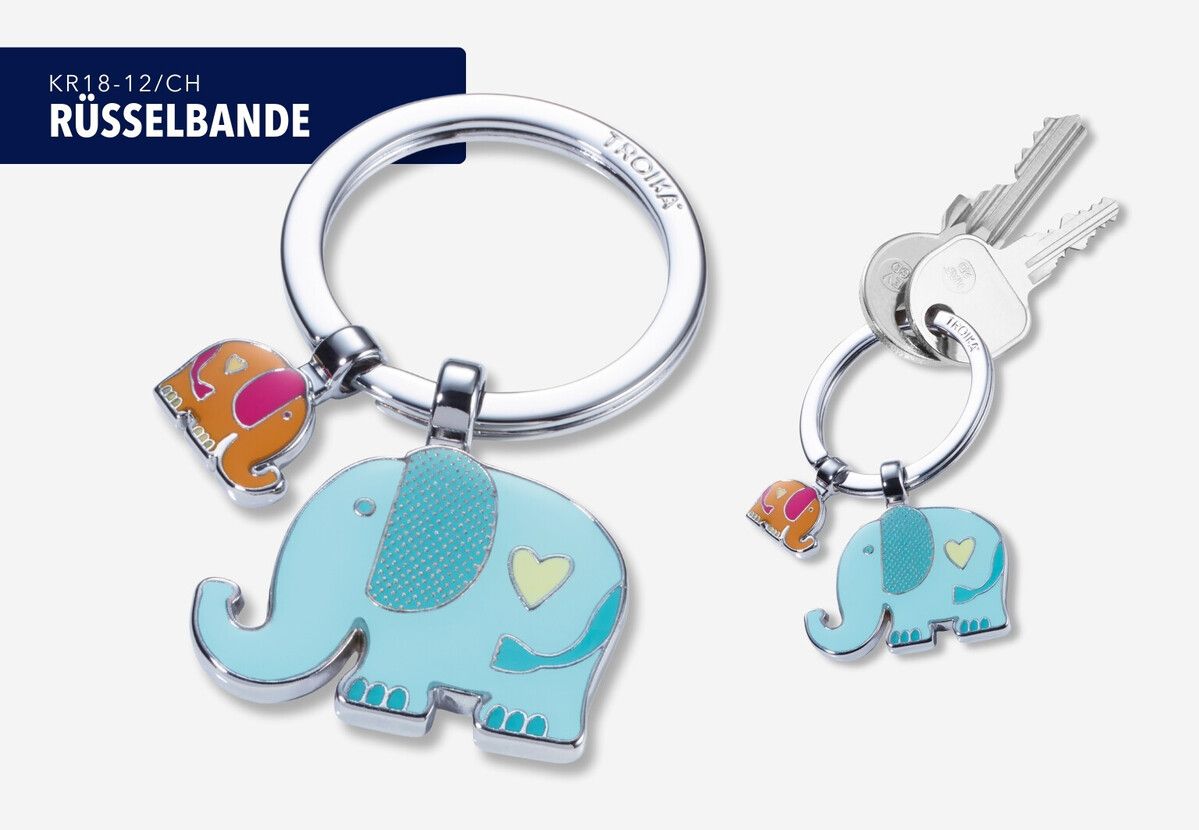 TRK Porte Clés "Élephants"-Porte Clés-Troika-Papeterie du Dôme