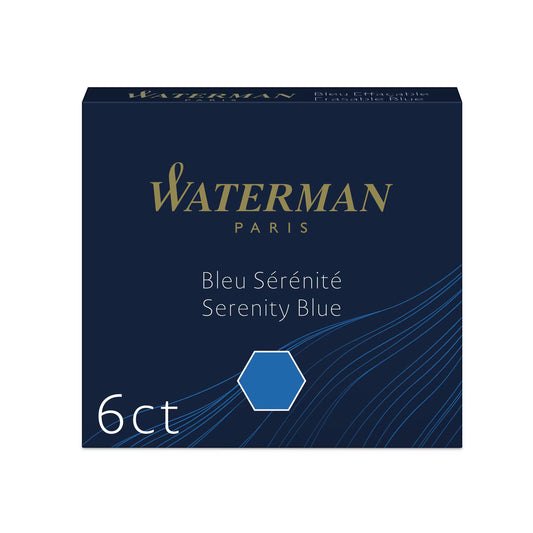 WMN Cartouches Encre Courtes-Encre-Waterman-Bleu Sérénité-Papeterie du Dôme
