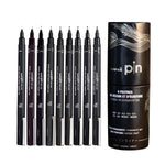 Coffret Uni-ball Uni Pin 9 Feutres Techniques Tube Métal