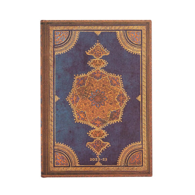 Agenda Midi Semainier Rigide SAS-Agenda-Paperblanks-2022-2023-Safavide Indigo-Papeterie du Dôme