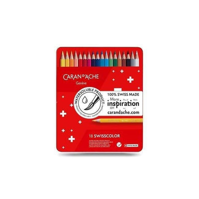 CA Boîte de 18 Crayons Swisscolor Aquarellable-Boîte à Crayons-Caran d'Ache-Papeterie du Dôme
