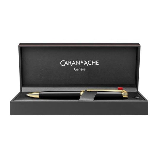 CA Léman Ebony Noir Plaqué Or Stylo Bille-Stylo Bille-Caran d'Ache-Papeterie du Dôme