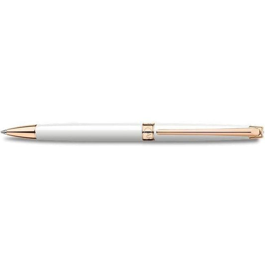 CA Léman Slim Blanc Or Rose Stylo Bille-Stylo Bille-Caran d'Ache-Papeterie du Dôme