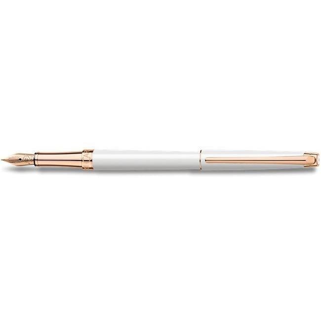 CA Léman Slim Blanc Or Rose Stylo Plume-Stylo Plume-Caran d'Ache-Papeterie du Dôme