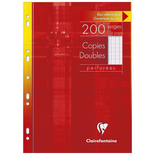 CLT Copies Doubles A4 Perforées 200p-Copies-Clairefontaine-Papeterie du Dôme