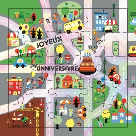 CRT Carte Puzzle-Carterie-Carte d'art-Joyeux Anniversaire 2-Papeterie du Dôme