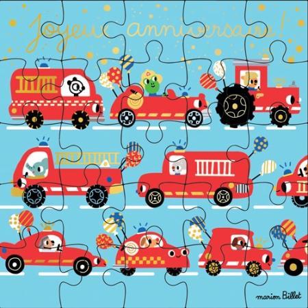 CRT Carte Puzzle-Carterie-Carte d'art-Joyeux Anniversaire de Pompier-Papeterie du Dôme