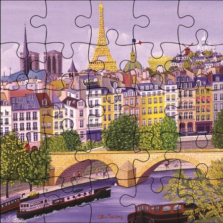 CRT Carte Puzzle-Carterie-Carte d'art-Paris la Seine-Papeterie du Dôme