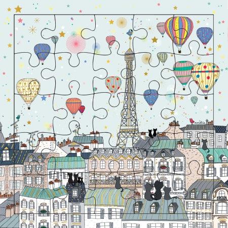 CRT Carte Puzzle-Carterie-Carte d'art-Toits de Paris-Papeterie du Dôme